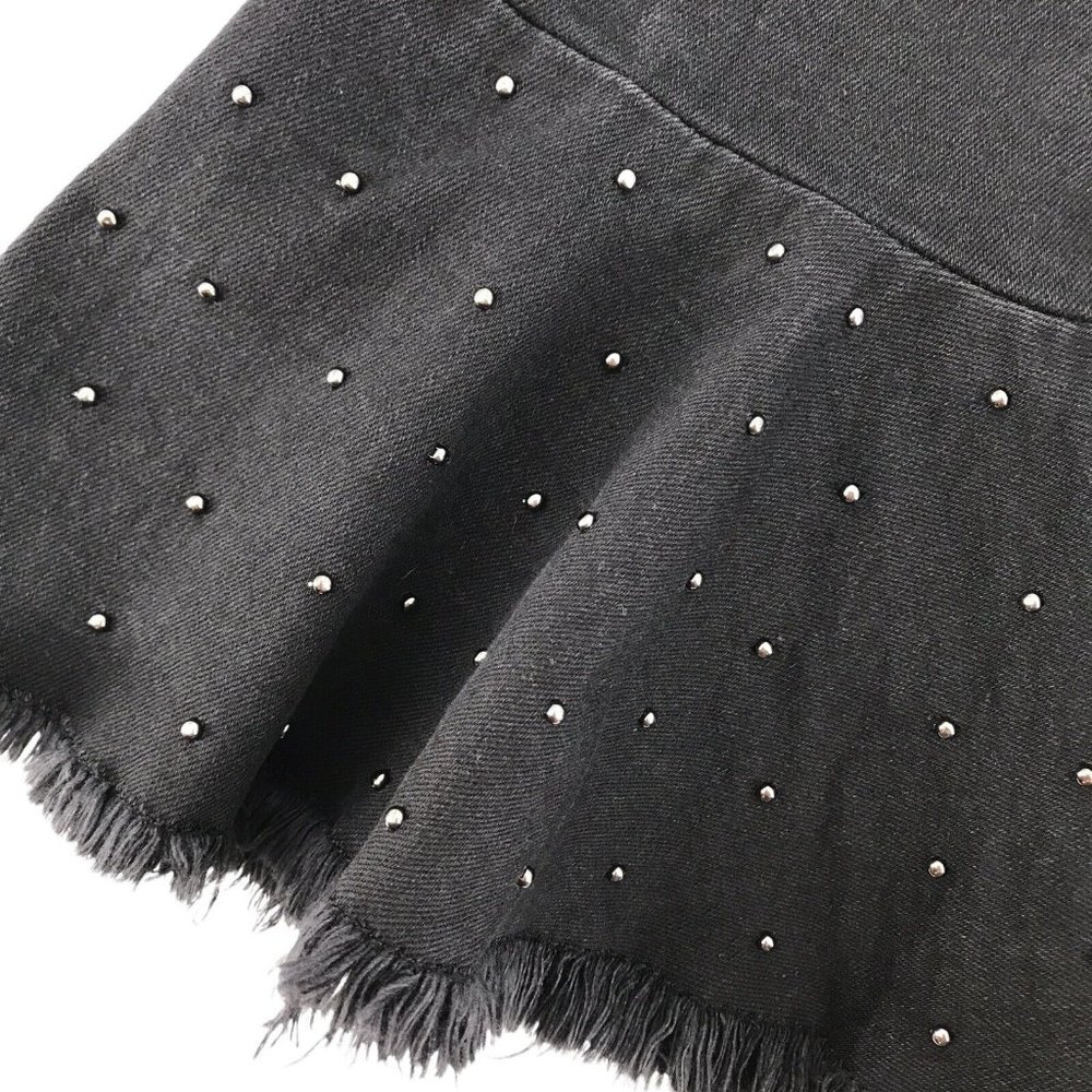 Pilcro & The Letterpress Women's Black Studded Flared Hem Cropped Jeans Size 26 - Picture 7 of 11